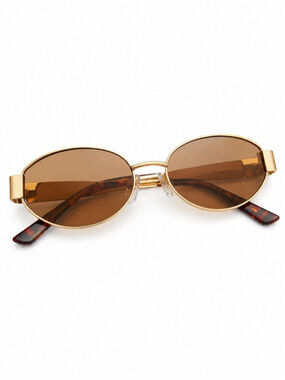 Women's Sojos Gold Brown Oval Sunglasses One Size